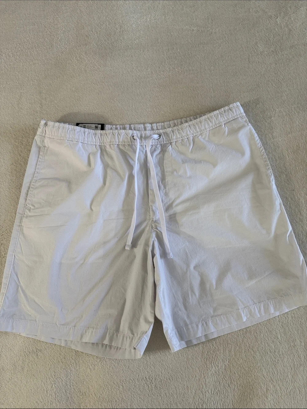 BOSS White Elastic Waist Drawstring Shorts